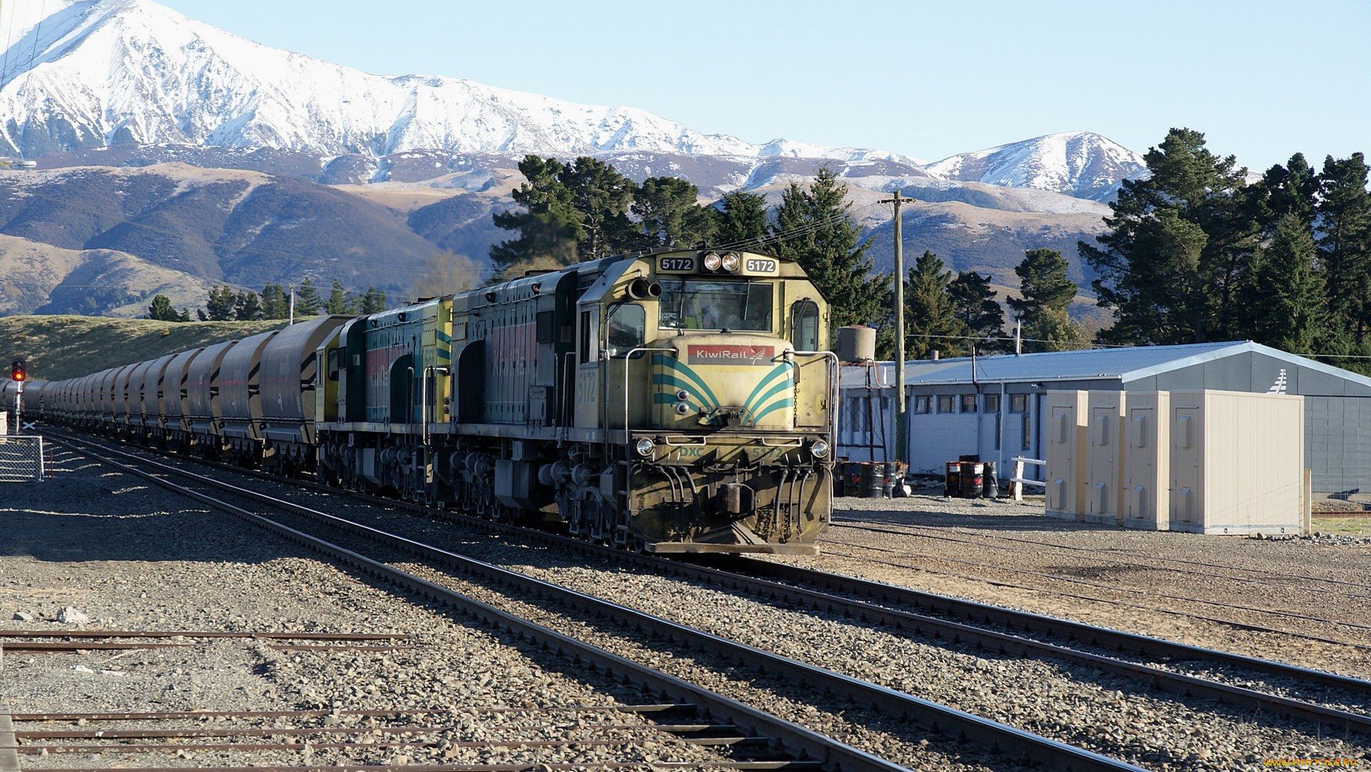 kiwirail loco`s dxc 5172 & dxc 5356 leading a coal train, , , , , , , , , 